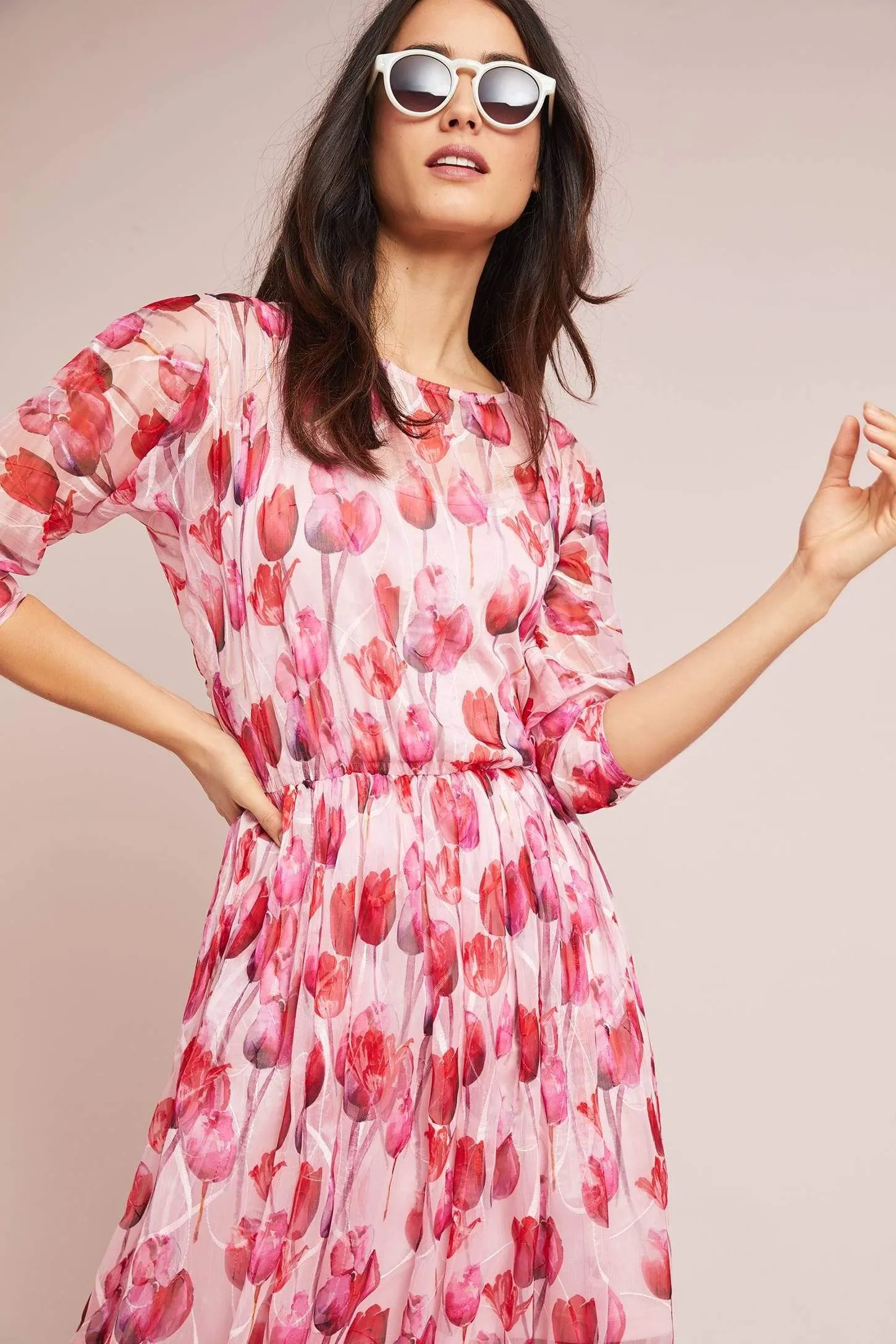 Practical clothing Pink Tulip Maxi Dress