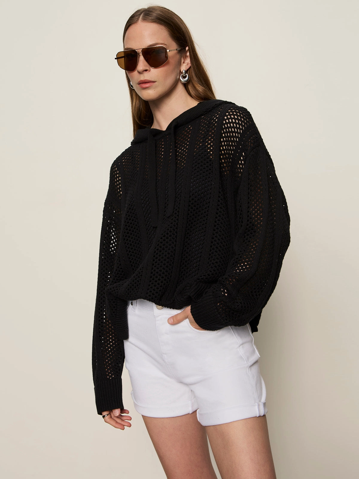 Modern Puffer Beach Hoodie Black