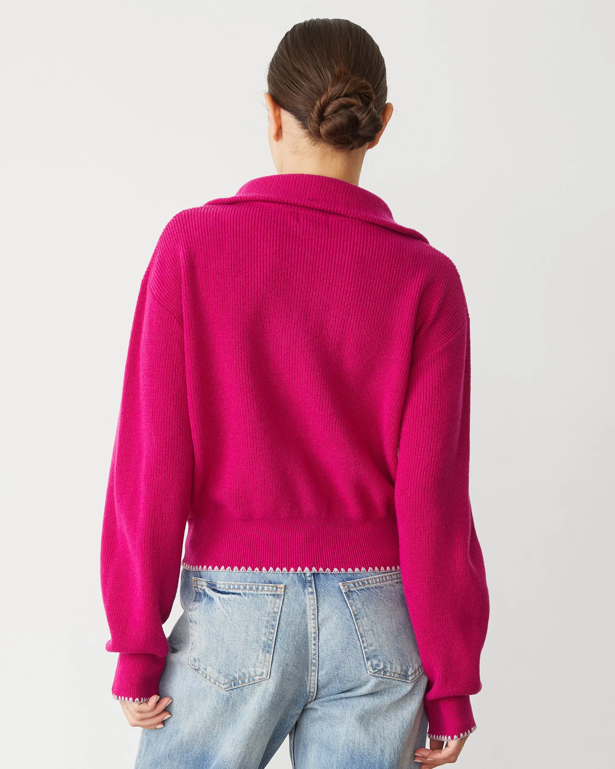 Premium Trend Wool Cashmere Half Zip Sweater