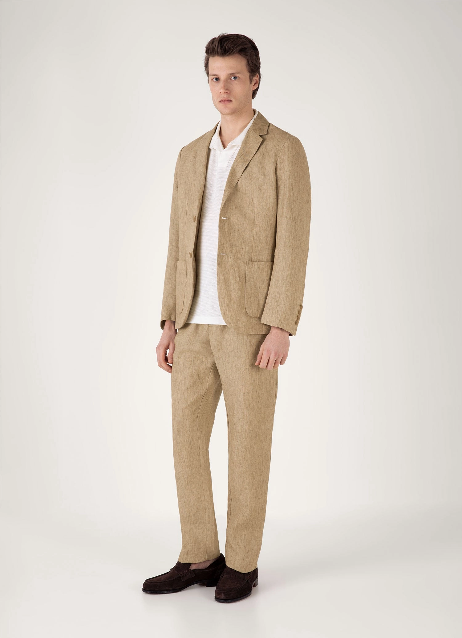 Premium Apparel Men's Textured Jersey Polo Shirt in Ecru