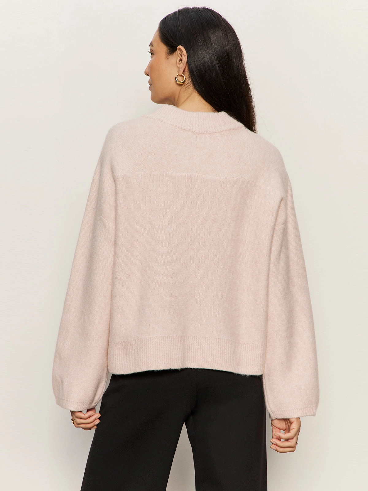 Premium Knit Dreamy V Neck Sweater Heather Rose