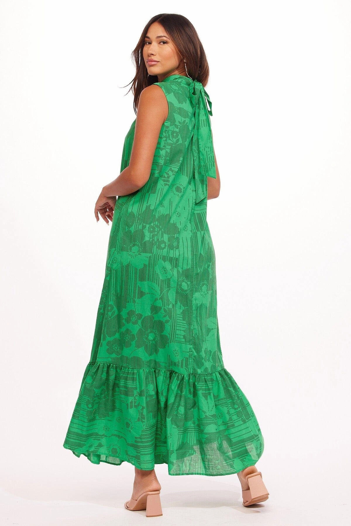 Prom Style Terry Dress - Evergreen Angelica
