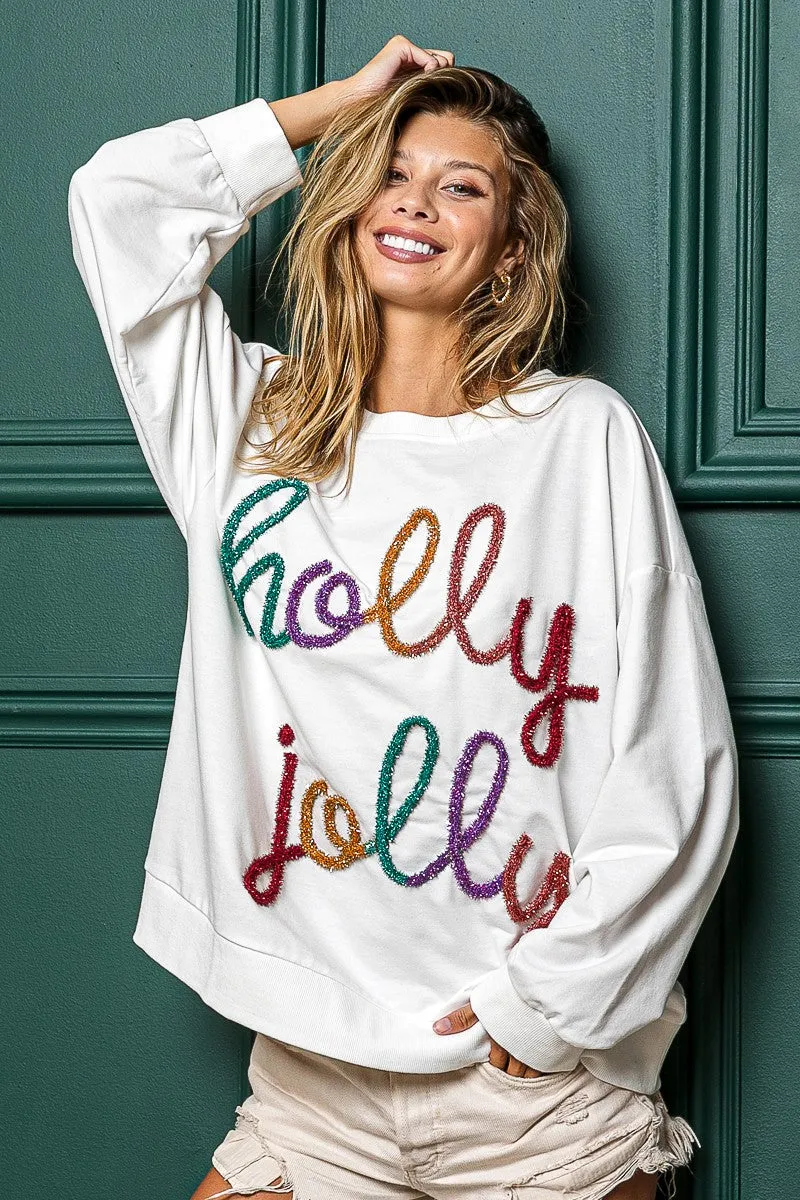 IP8232G-32 | HOLLY JOLLY CHRISTMAS FRENCH TERRY PULLOVER Very Cold