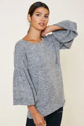 All Year Use Comfortable fit Puff Sleeve Sweater