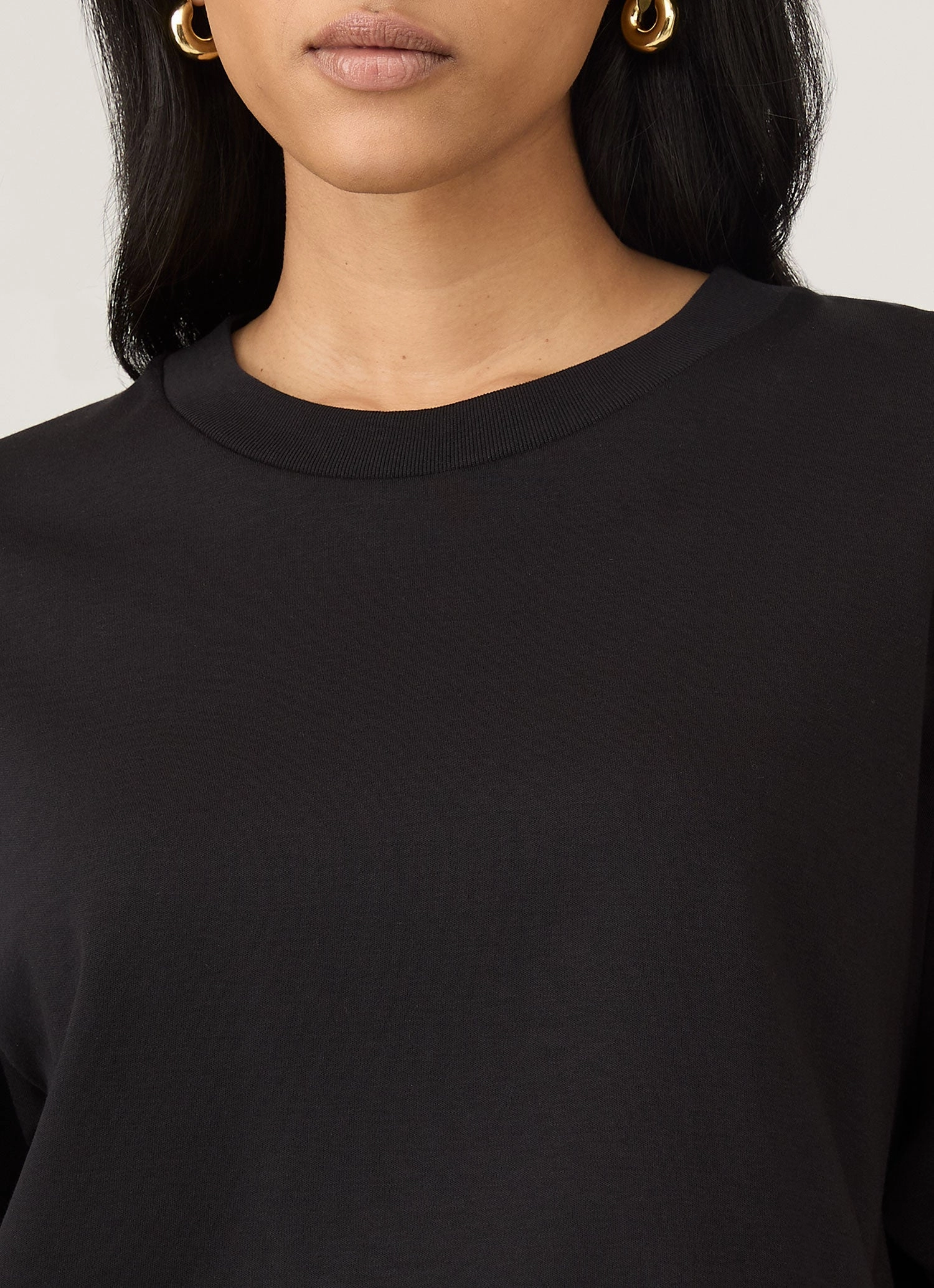 Quality Cotton Women's Boxy Heavyweight T-shirt in Black