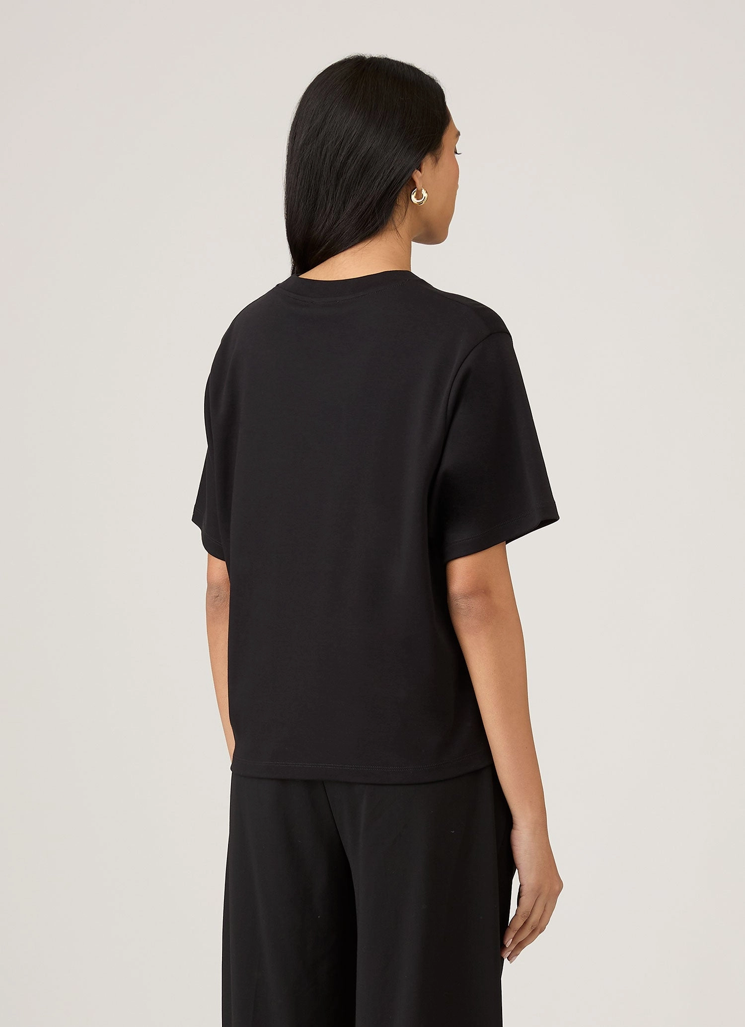 Quality Cotton Women's Boxy Heavyweight T-shirt in Black
