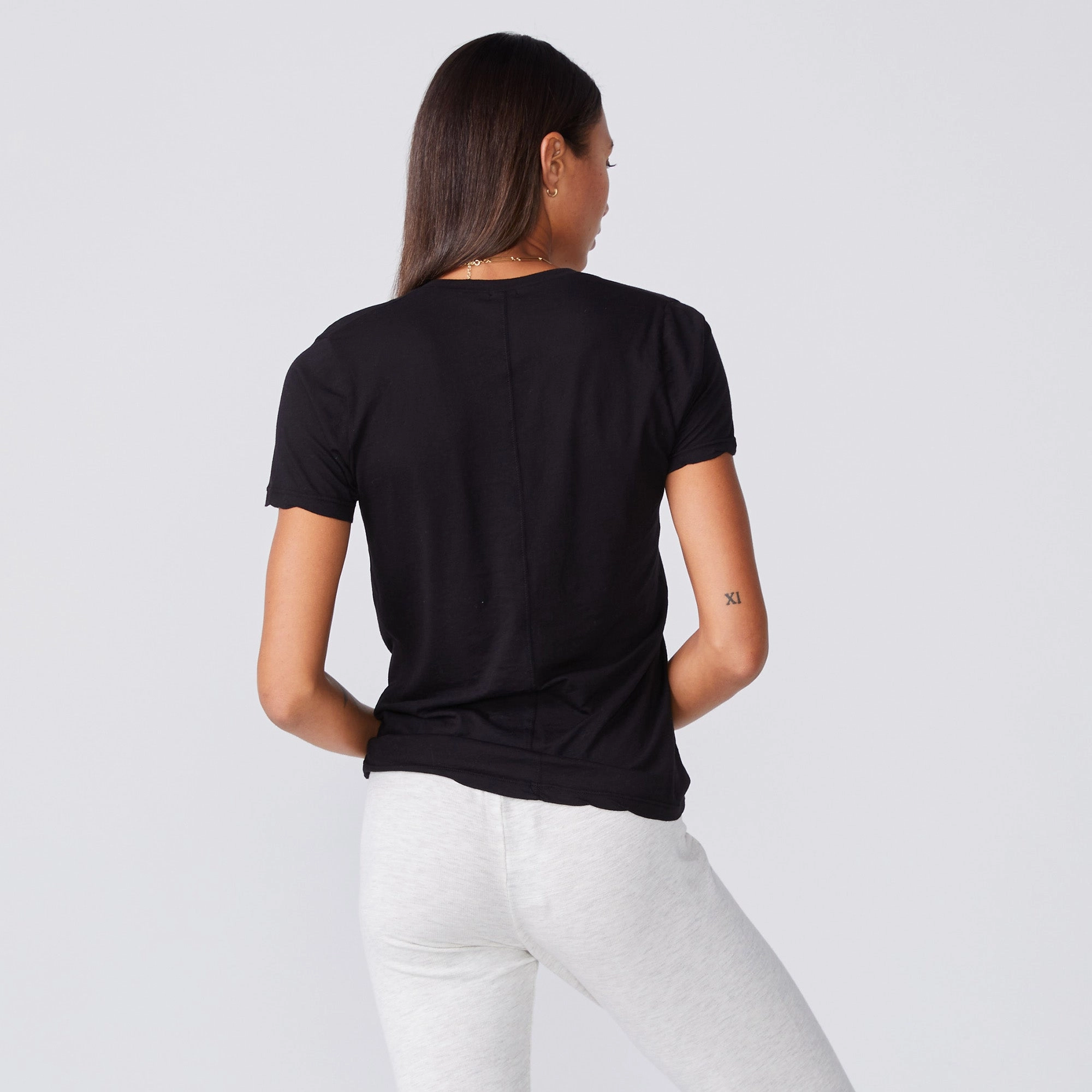 Quick-Dry Fabric Tissue Fitted V Neck Tee