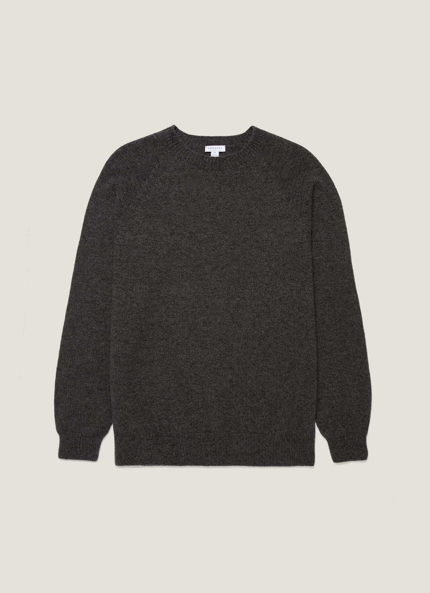 Relaxed long-sleeve piece Men's Lambswool Crew Neck Jumper in Dark Green Twist