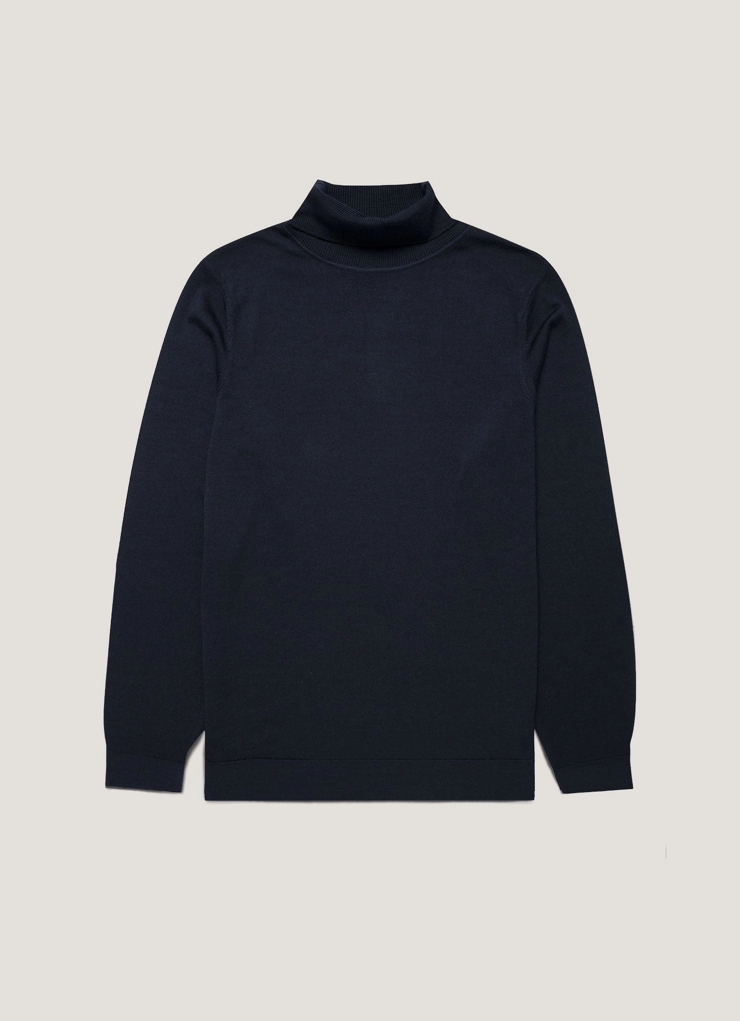 Essential winter wear Soft winter pullover Men's Extra-Fine Merino Roll Neck in Navy