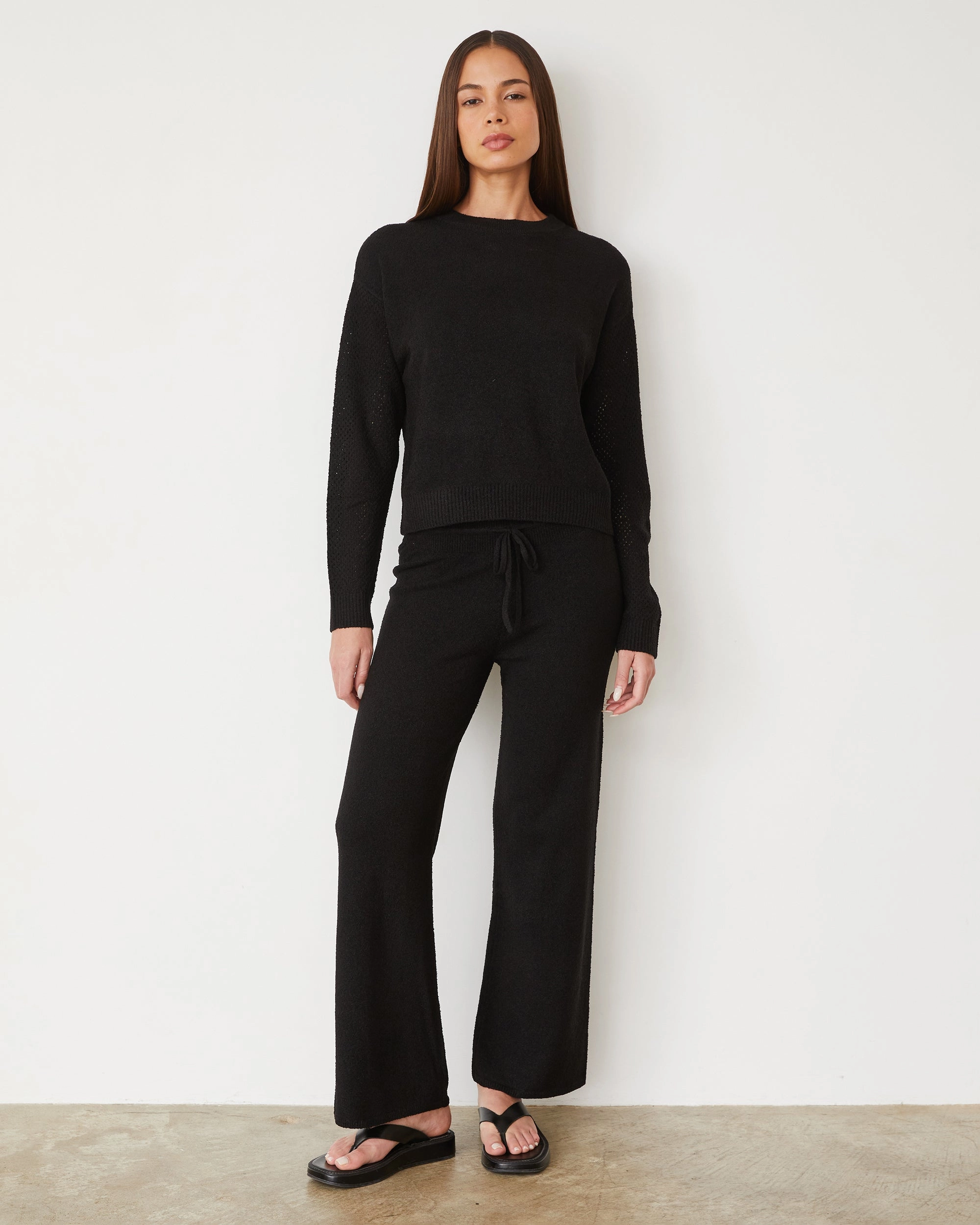 Refined Modern Boucle Knit Relaxed Pant
