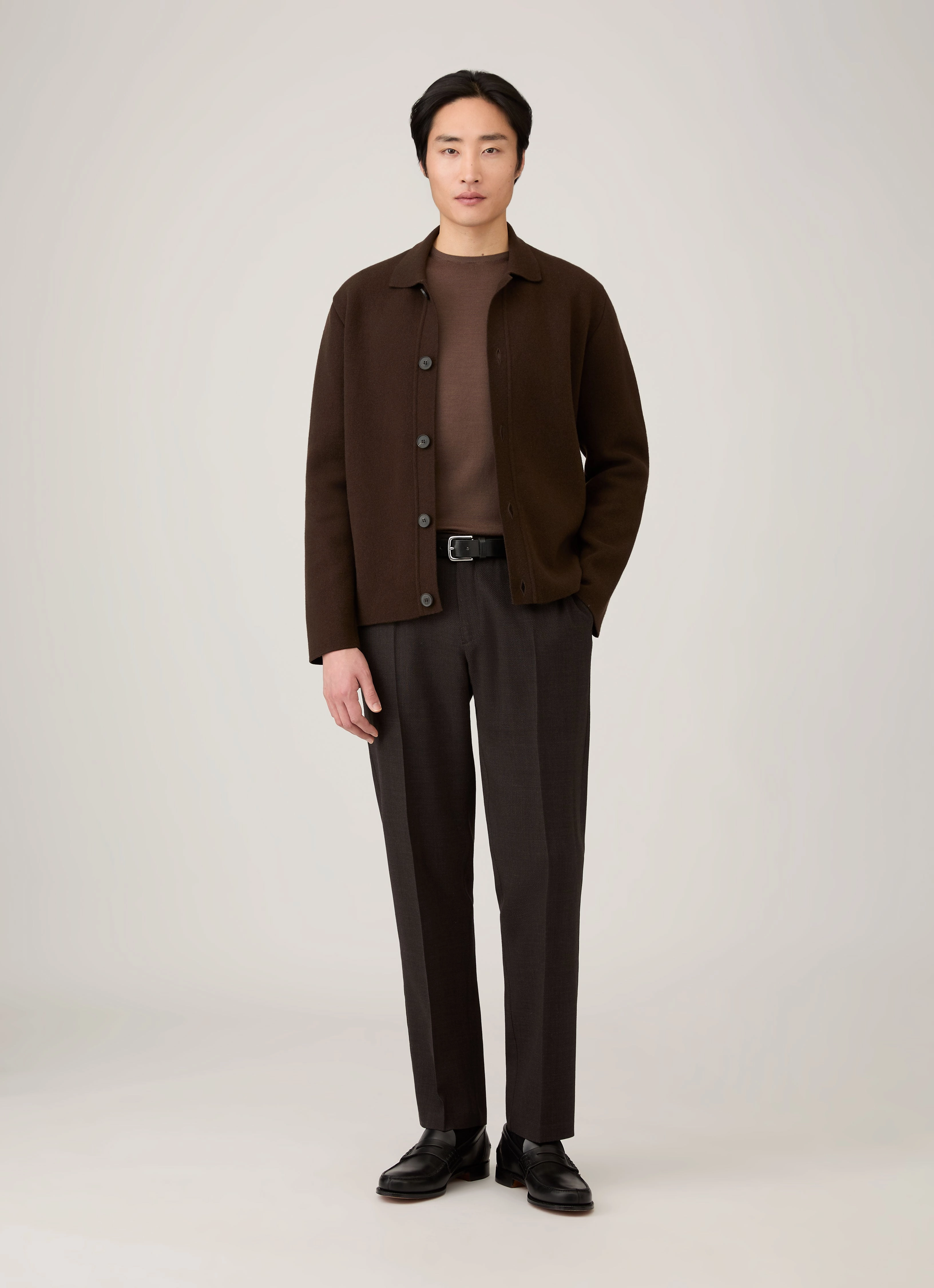 Refined Style Men's Double Faced Jacket in Truffle