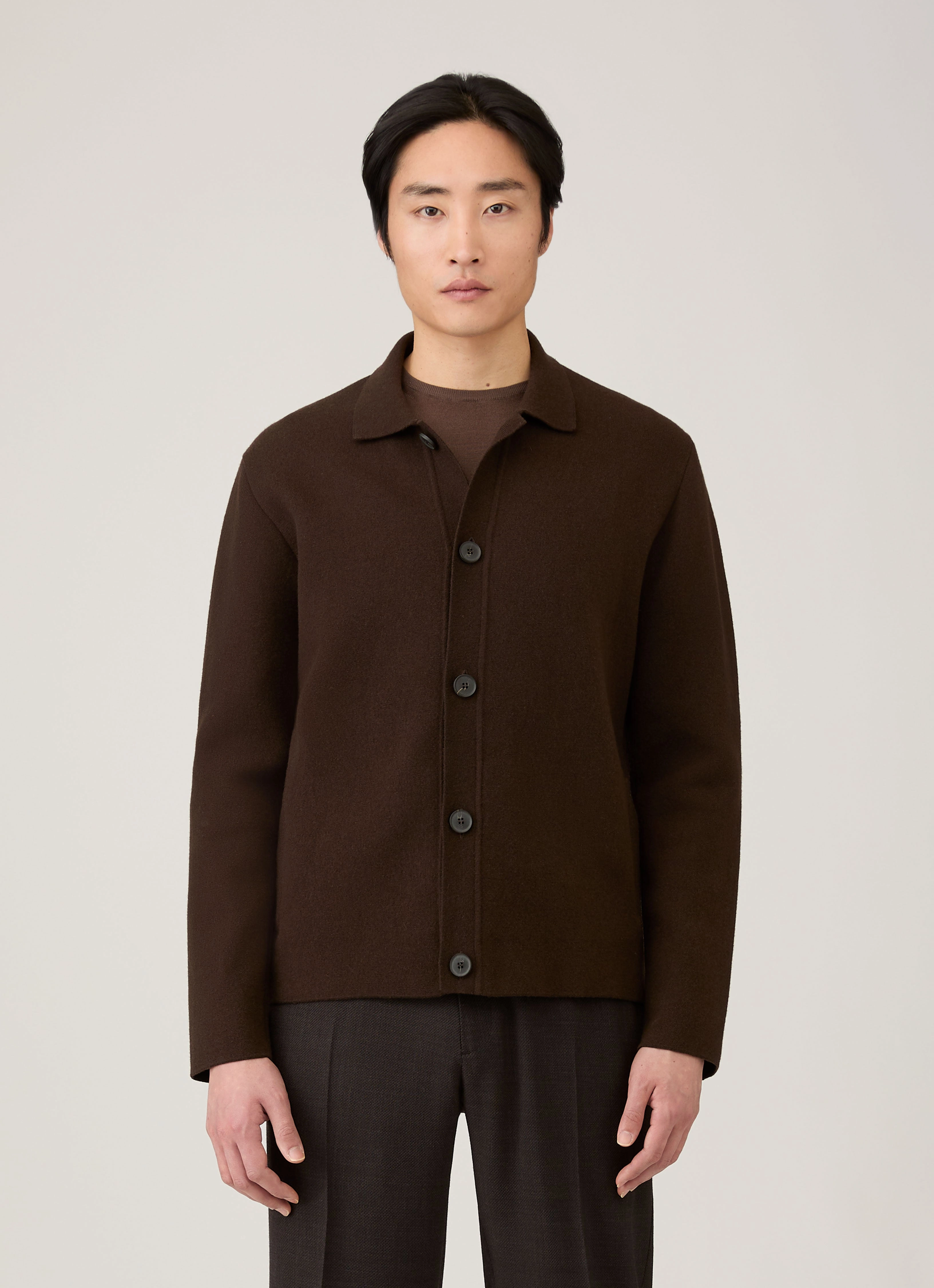 Refined Style Men's Double Faced Jacket in Truffle