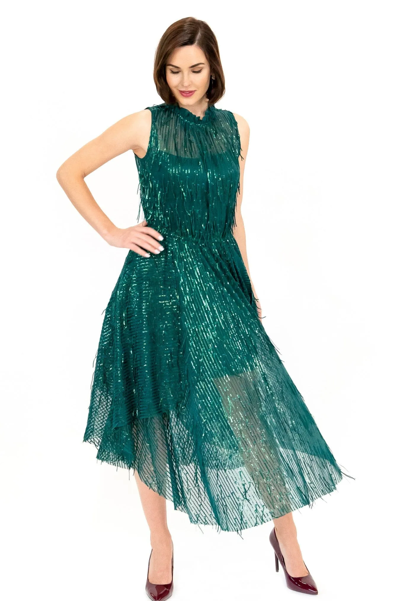 Regal Style Shentel Dress  Glitter Pine