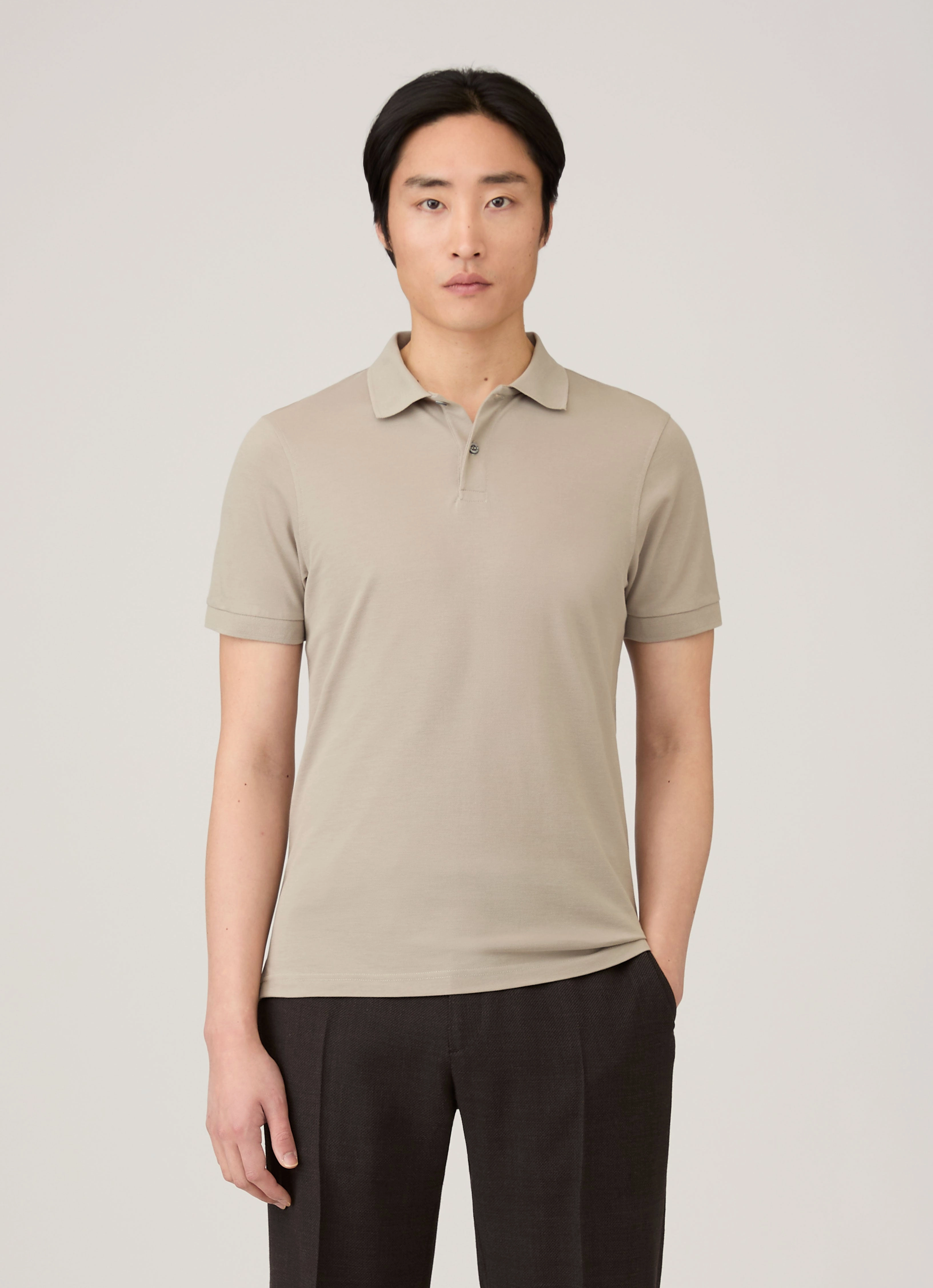 Relax Flow Men's Piqu?? Polo Shirt in Fog