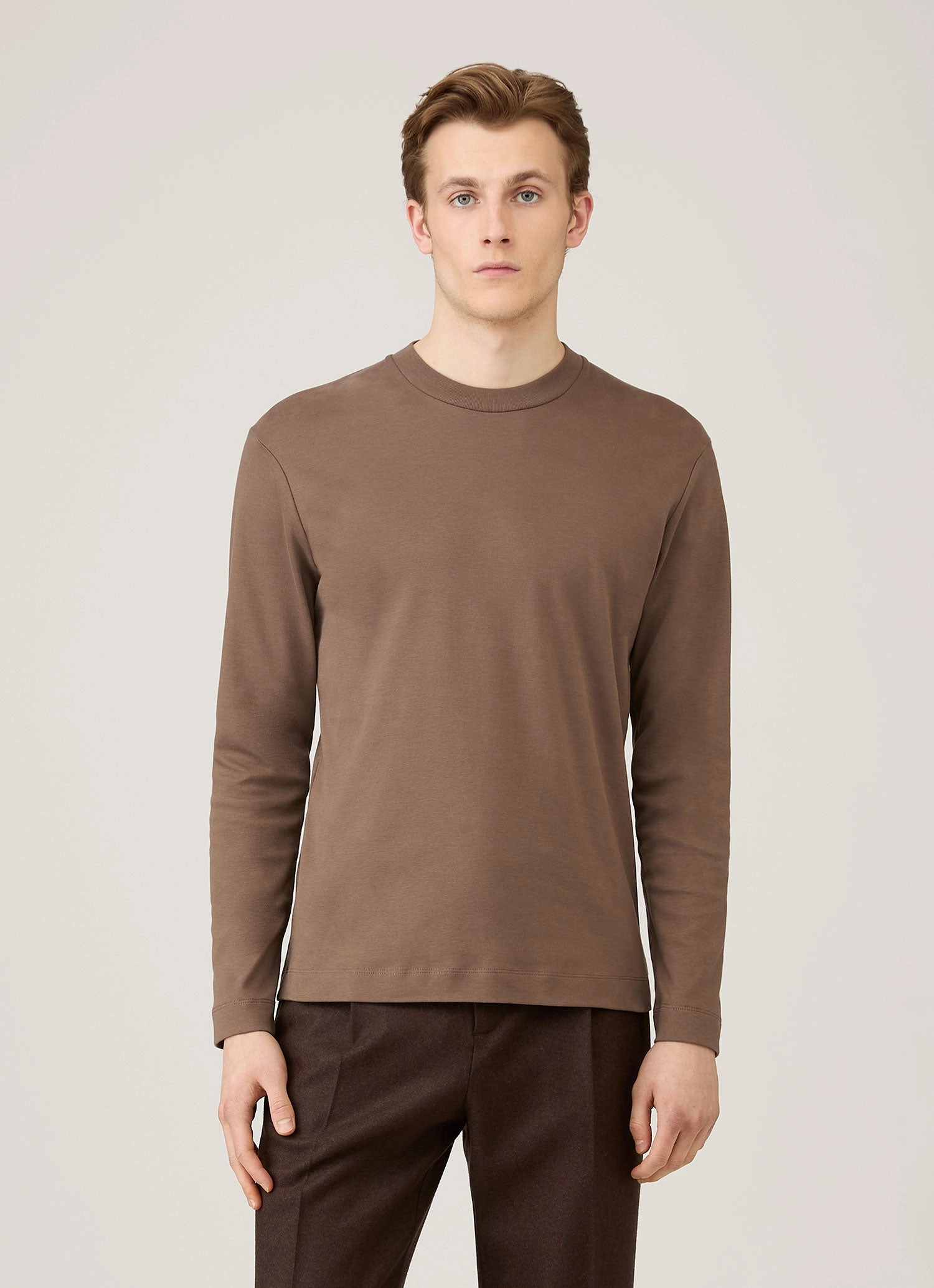 Relax Vibes Men's Long Sleeve Heavyweight T-shirt in Bark