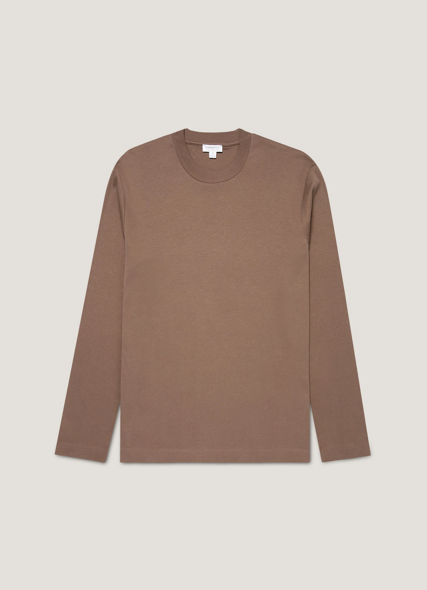 Men's Long Sleeve Heavyweight T-shirt in Bark Essential Top