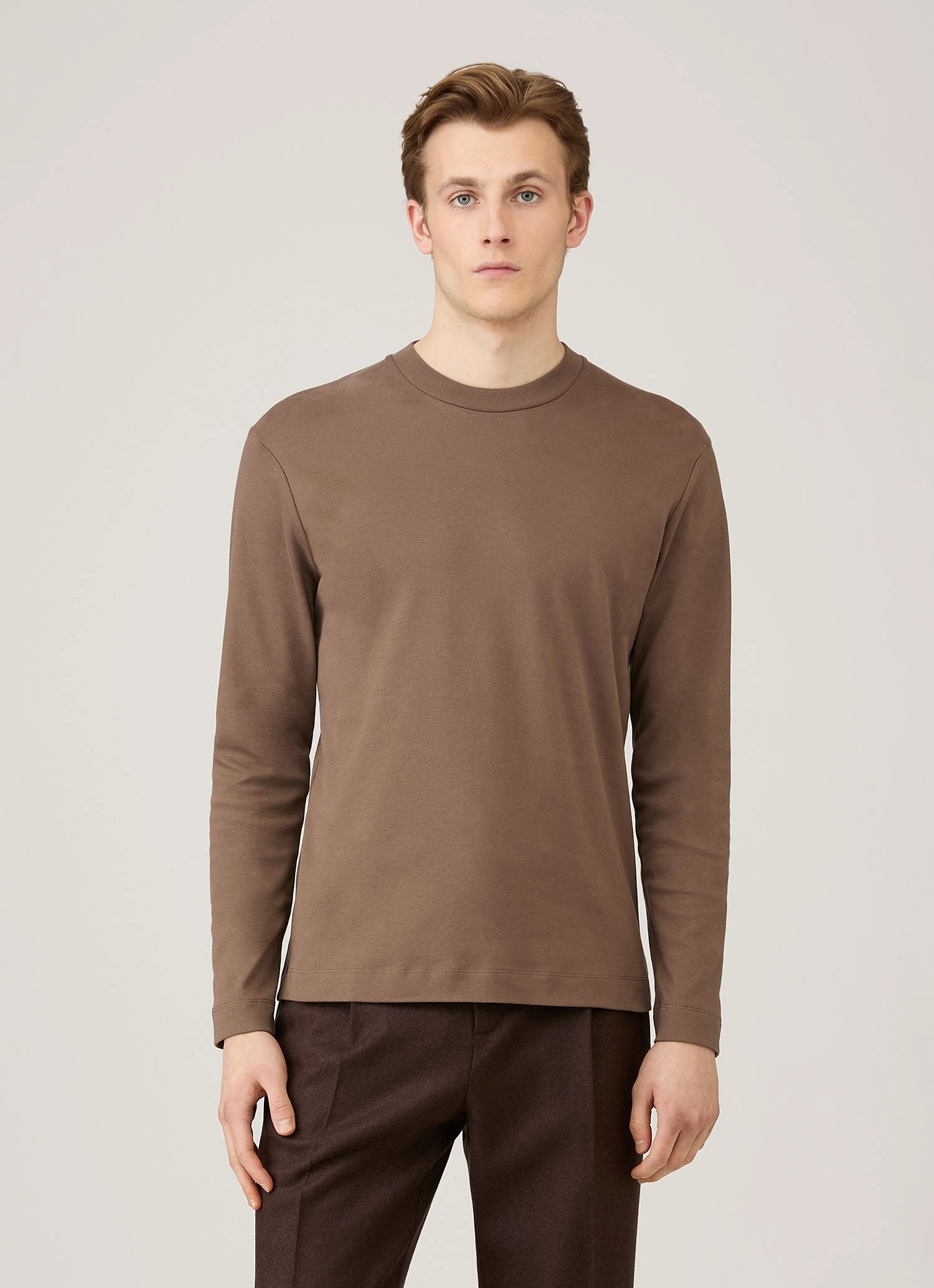 Relax Vibes Men's Long Sleeve Heavyweight T-shirt in Bark