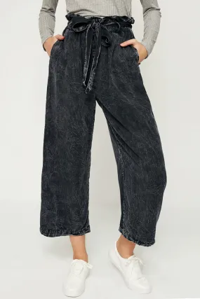 Mineral Washed Paper Bag Trousers Timeless Look