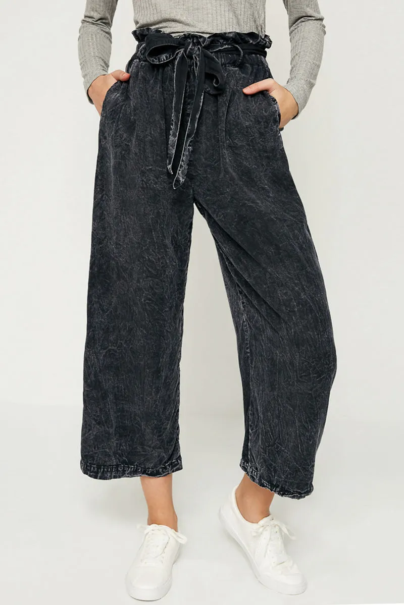 Mineral Washed Paper Bag Trousers Timeless Look