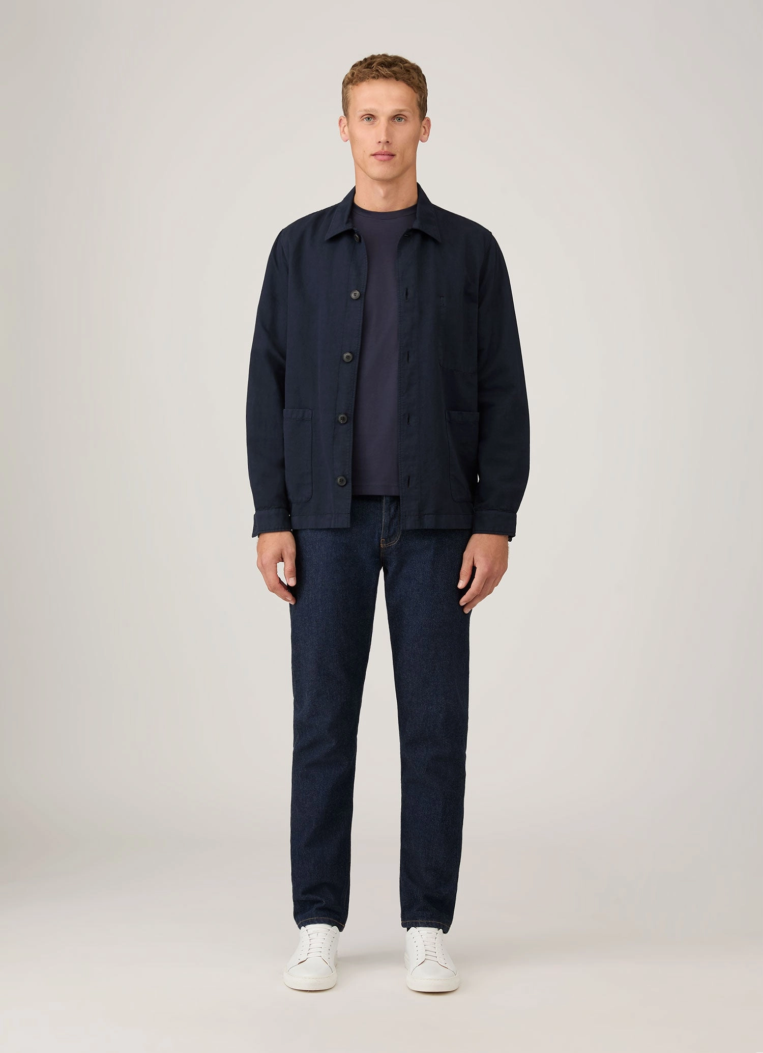 Relaxed Profile Party Men's Long Sleeve Riviera T-shirt in Navy