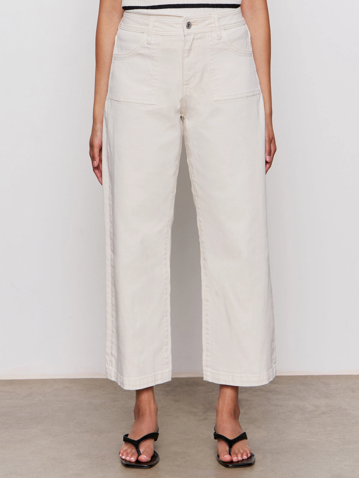 Relaxed Style League Crop Jeans Light Oat