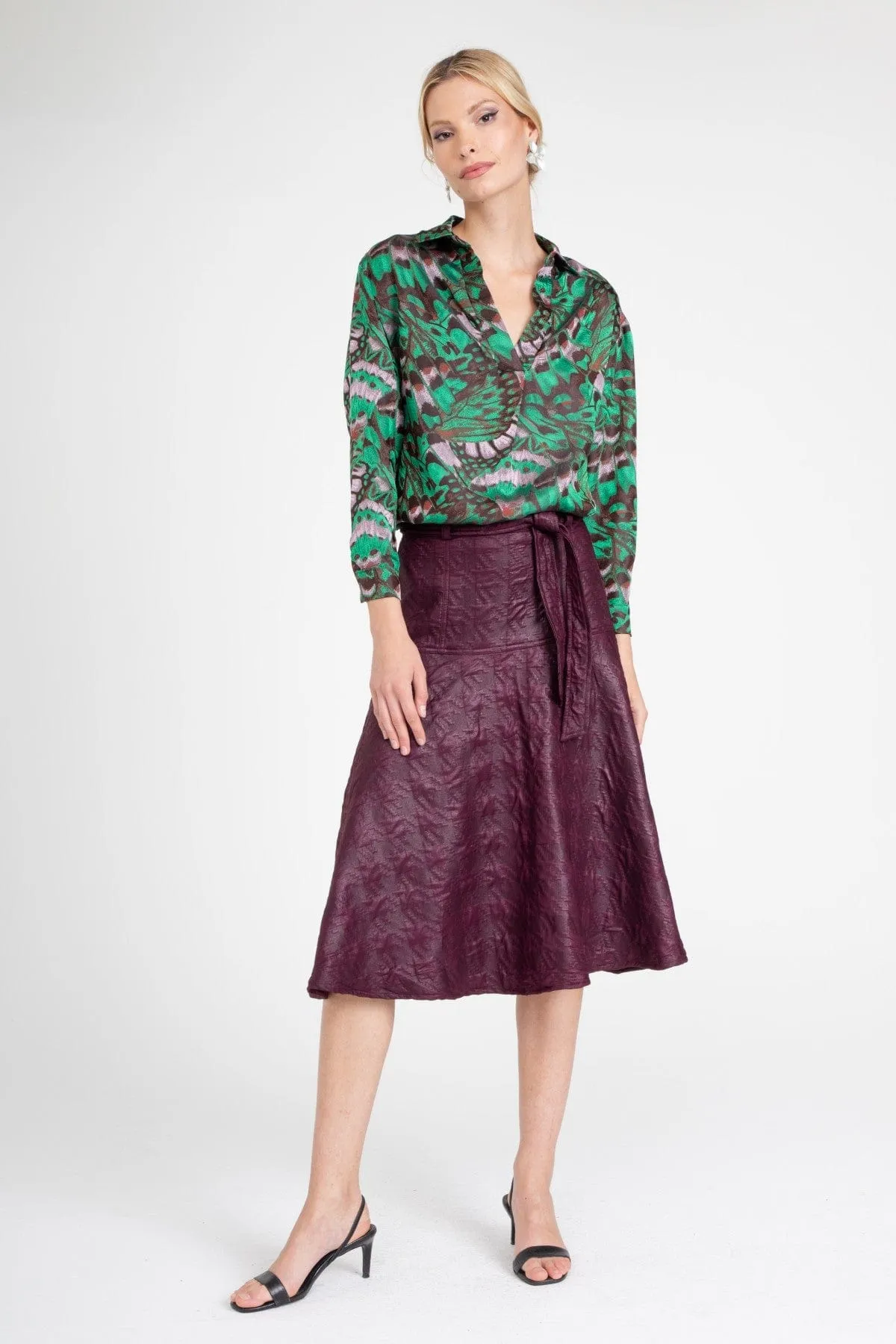 Allas Skirt  Merlot Signature Detail