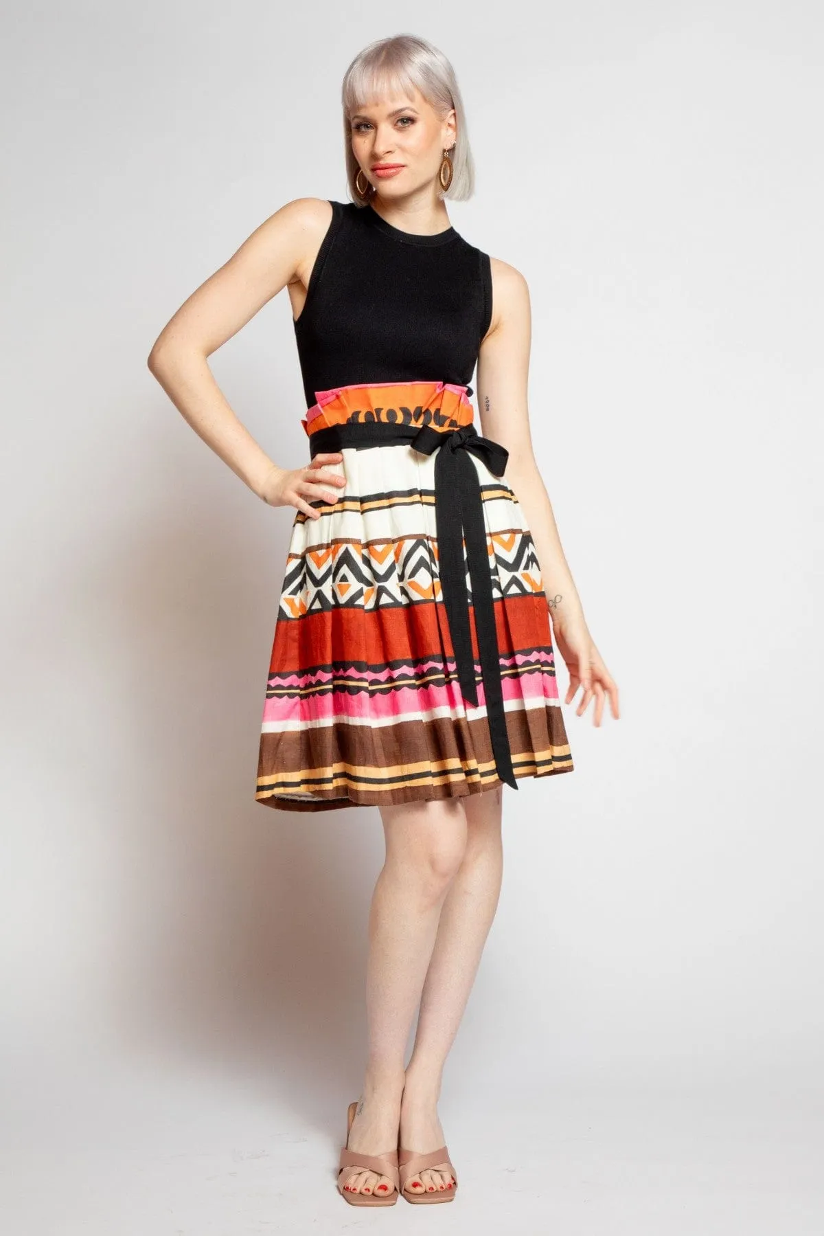 Ribbon Tie Verna Dress - Tulum Stripe