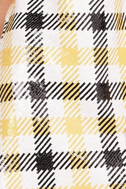 Rita Skirt - Canary Plaid Retro Style