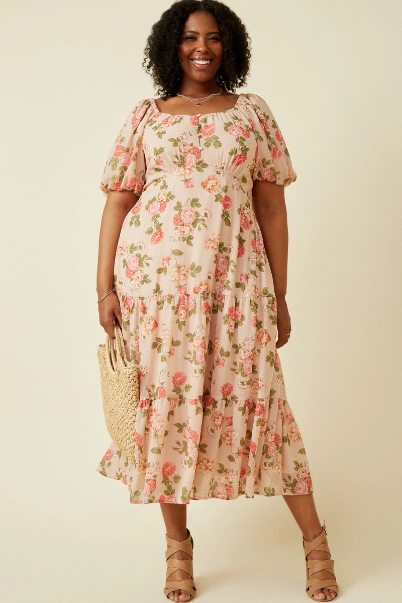 Relaxing Style Sage Detail Romantic Floral Button Detail Belted Dress