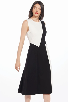 Light and breathable daywear Stone Path Zen Dress - Black and White