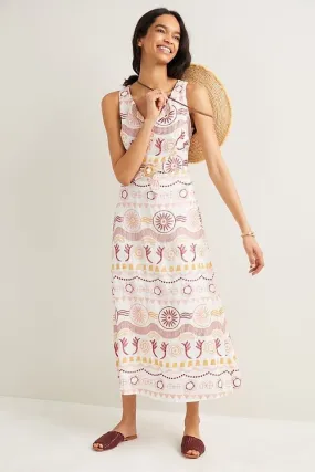 Lounge Outfit Body Fit Harley Embroidered Maxi Dress - Terracotta