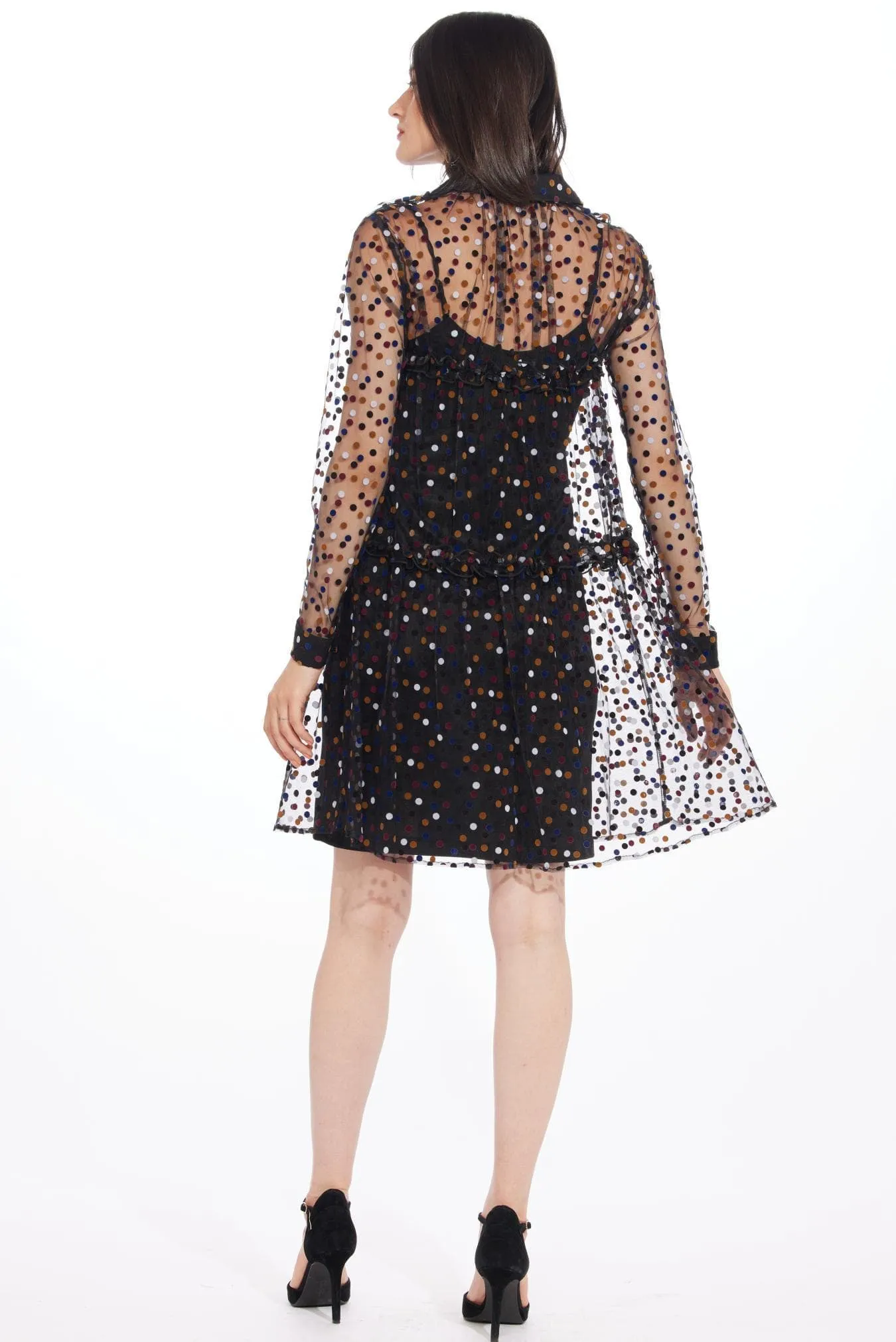 Ruffle Touch Augustina Dress - Fizzy Dot