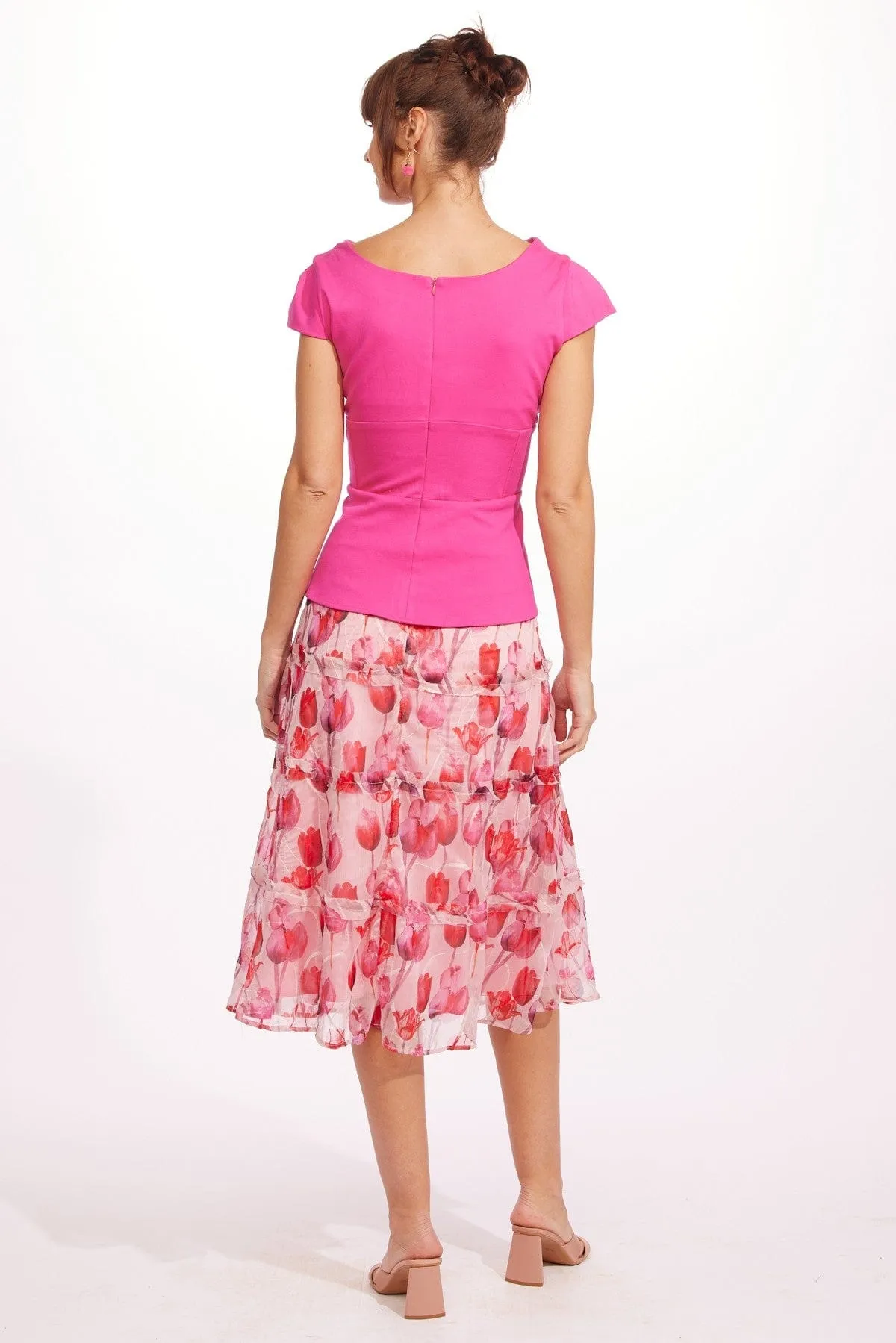 Ruffled detail Clover Skirt - Tickle Me Tulip