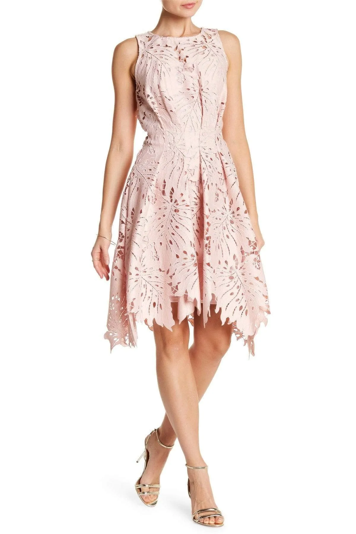 Samantha Dress - Palm Lace in Blush Distinctive Attire