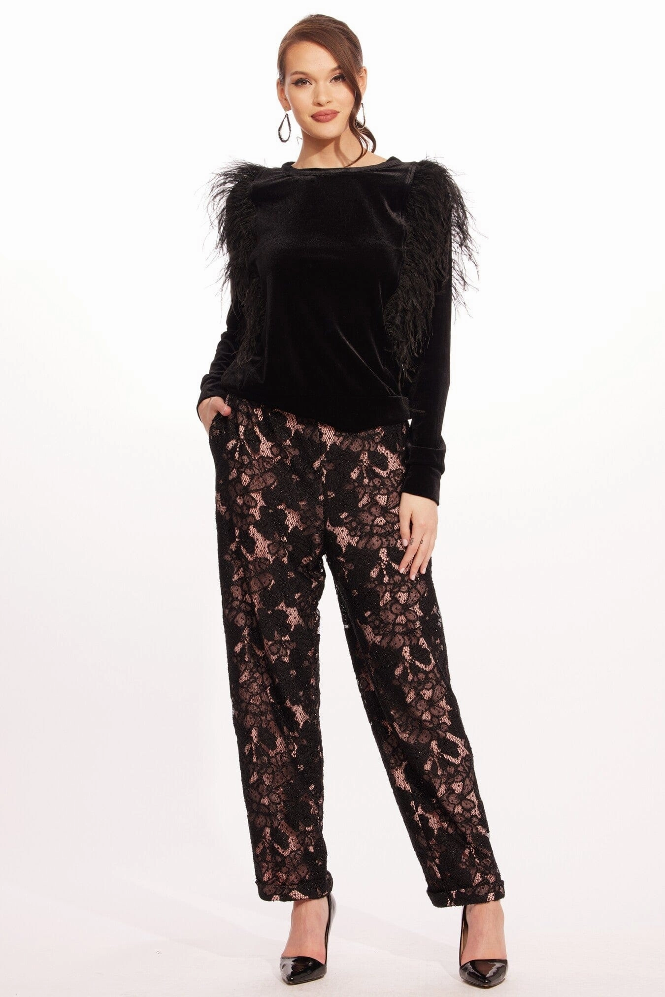 Santiago Pant ?C Euphoria Lace Slim-denim