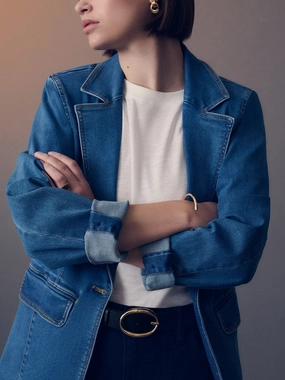 Puffer jacket All-Season Wear Sculpted Denim Blazer Best In Show
