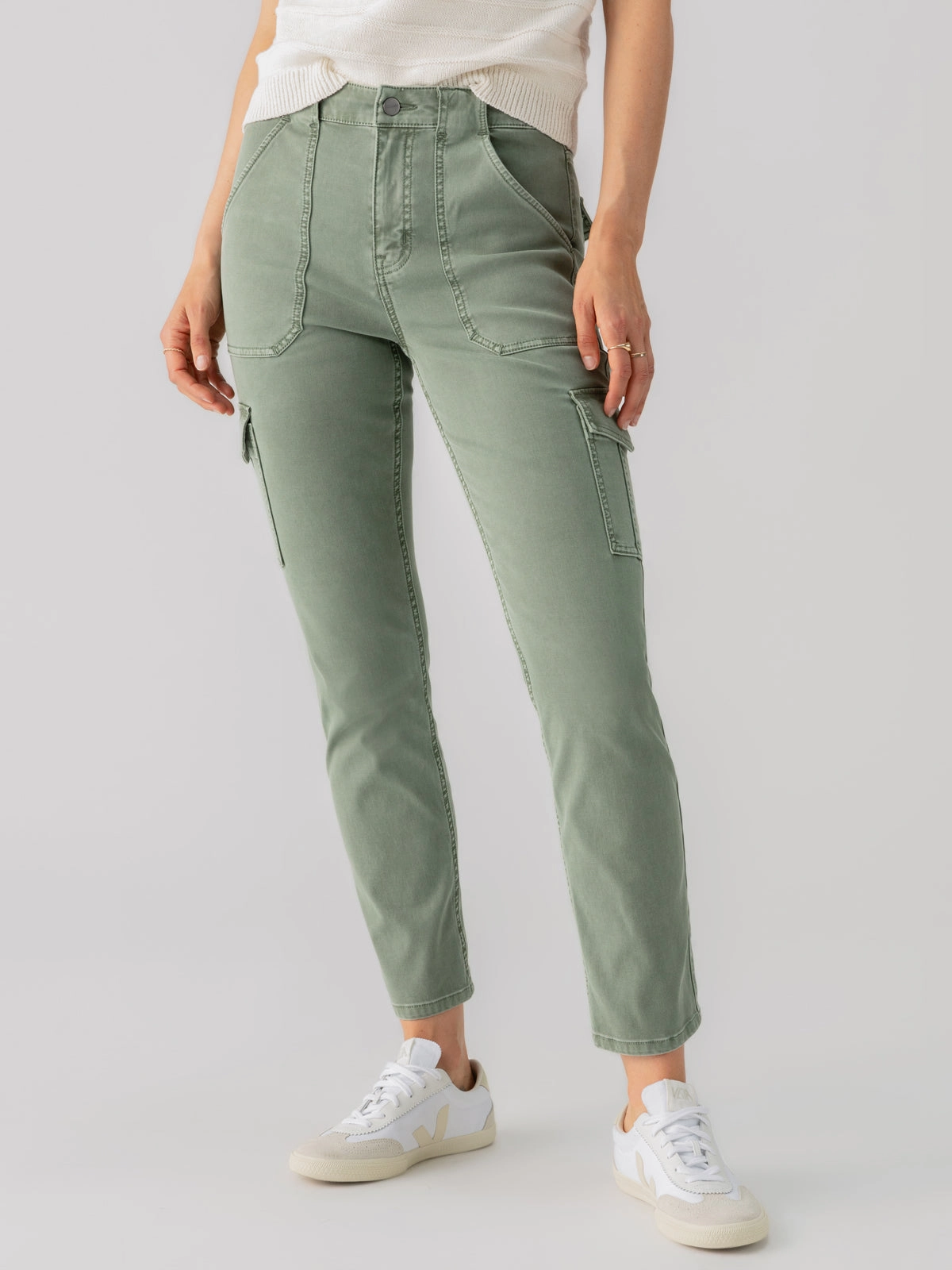 Sculpted Hayden Cargo Standard Rise Pant Dark Spruce Fleece-warm