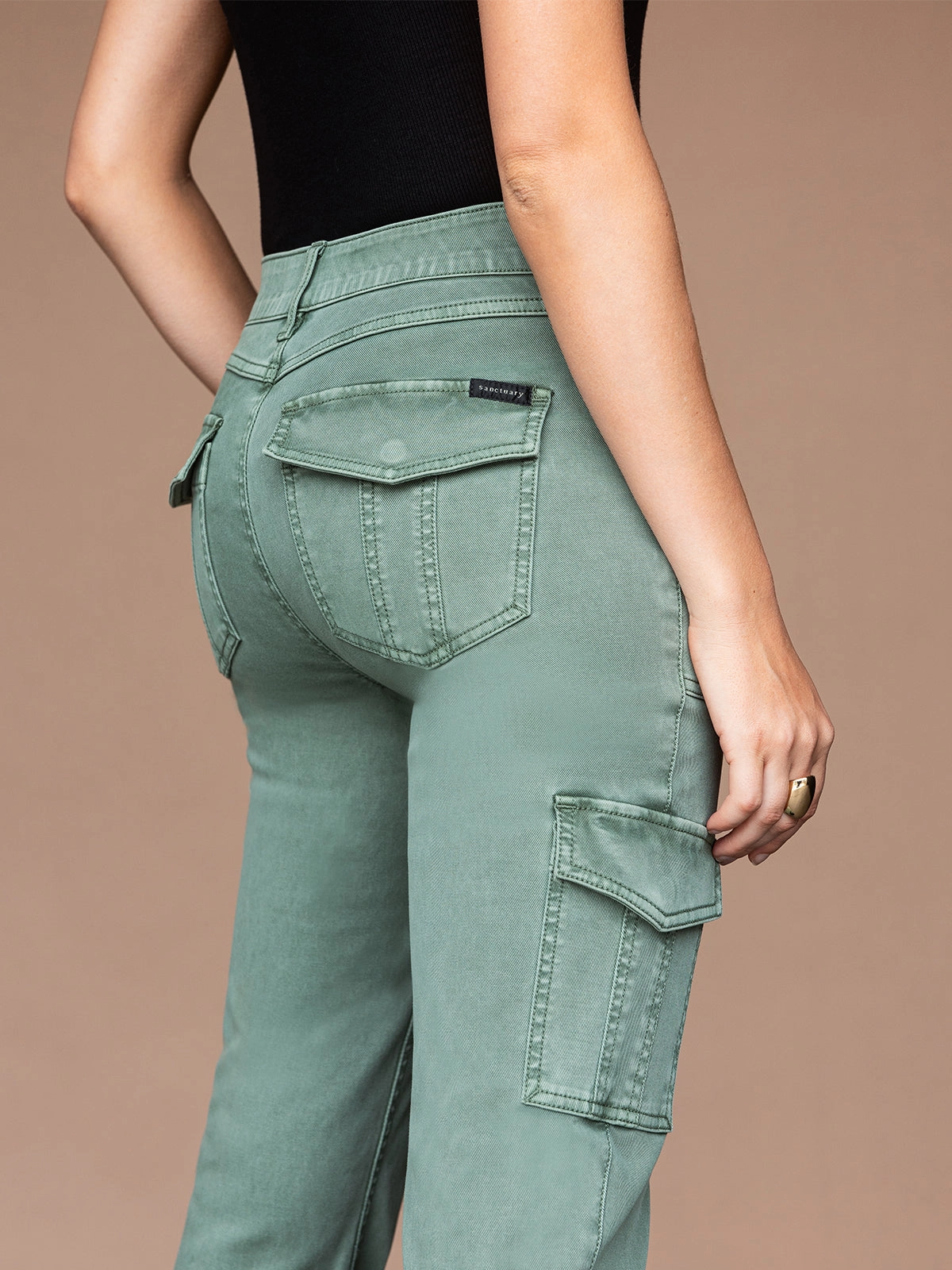 Sculpted Hayden Cargo Standard Rise Pant Dark Spruce Perfect Stretch