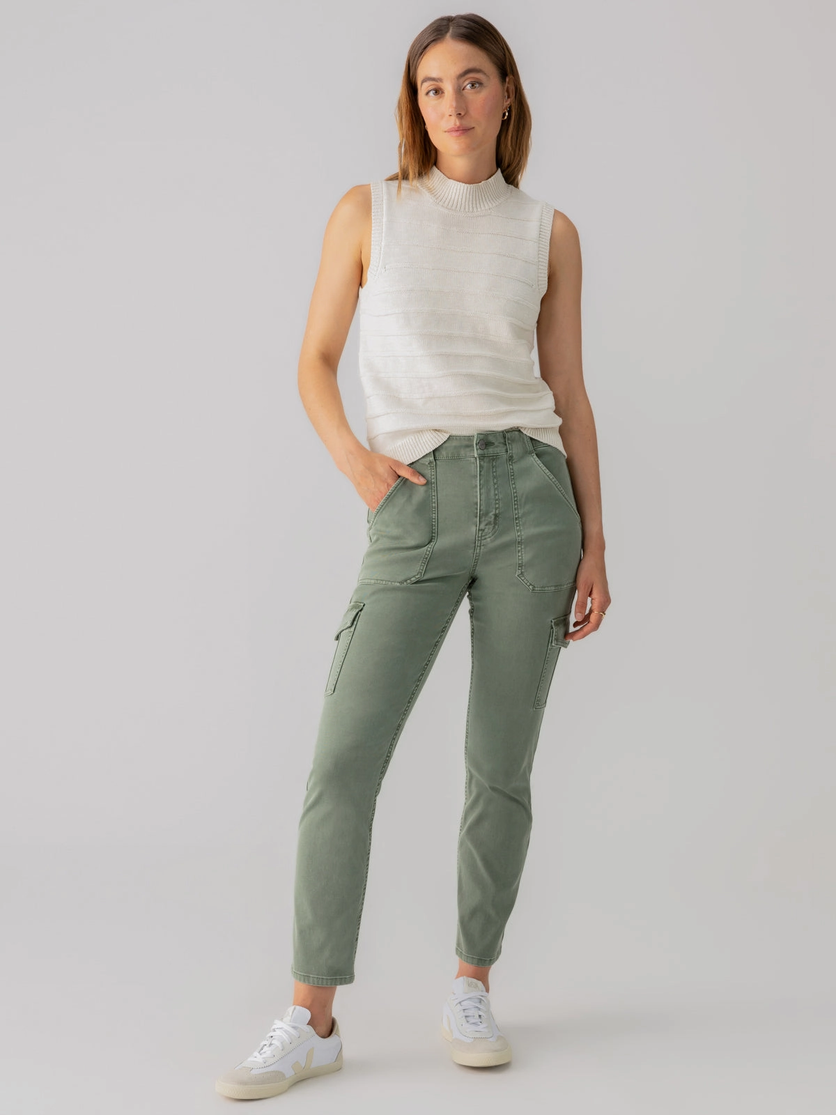 Sculpted Hayden Cargo Standard Rise Pant Dark Spruce Perfect Stretch
