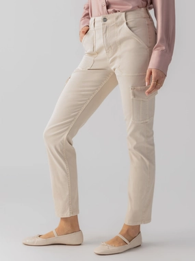 Sculpted Hayden Cargo Standard Rise Pant Toasted Almond Light wash