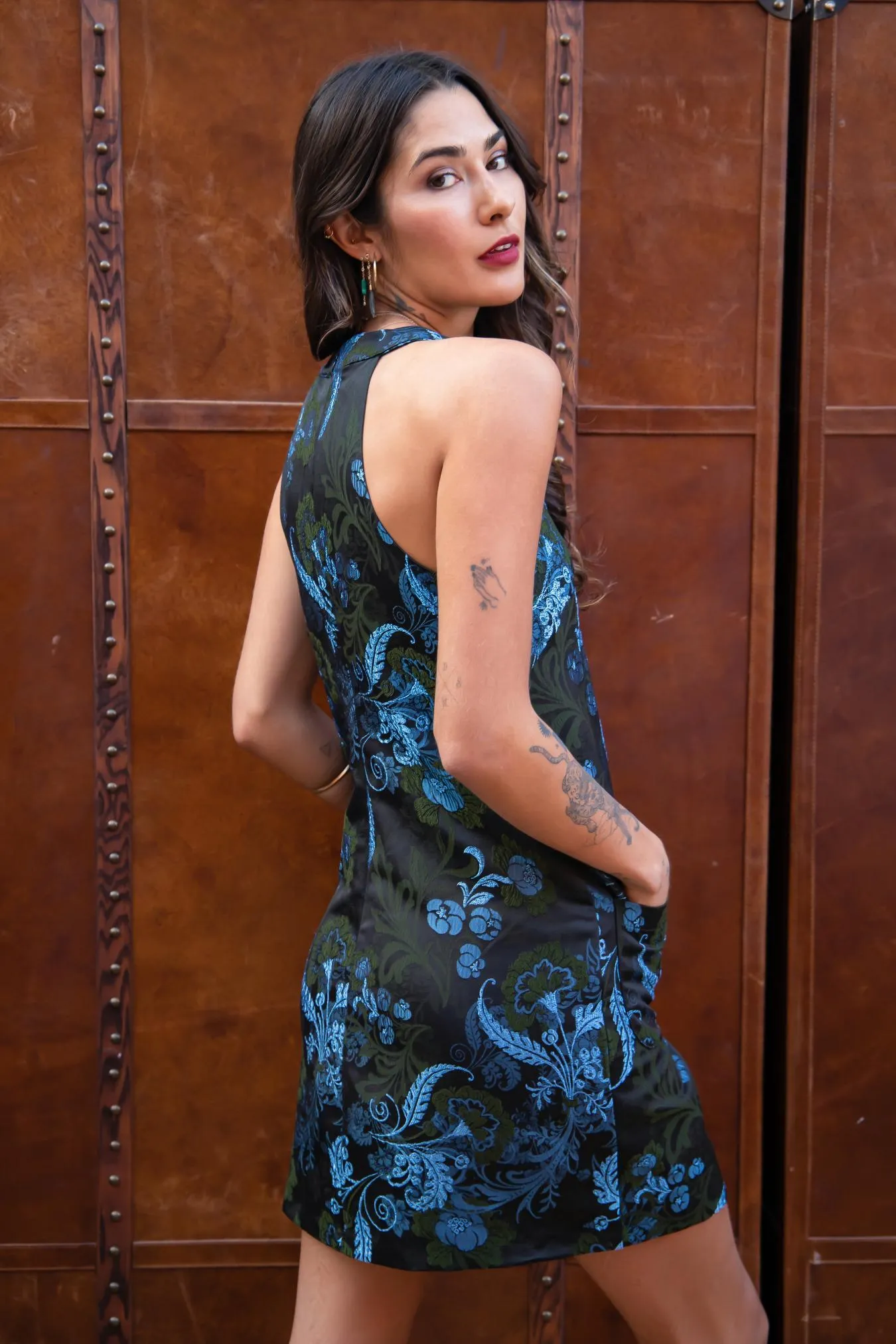 Seasonal Vibes Nina Dress - Teal Motif