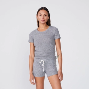 Textured Tri-Blend Fitted Crew Neck Tee Breathable Design Active Casual