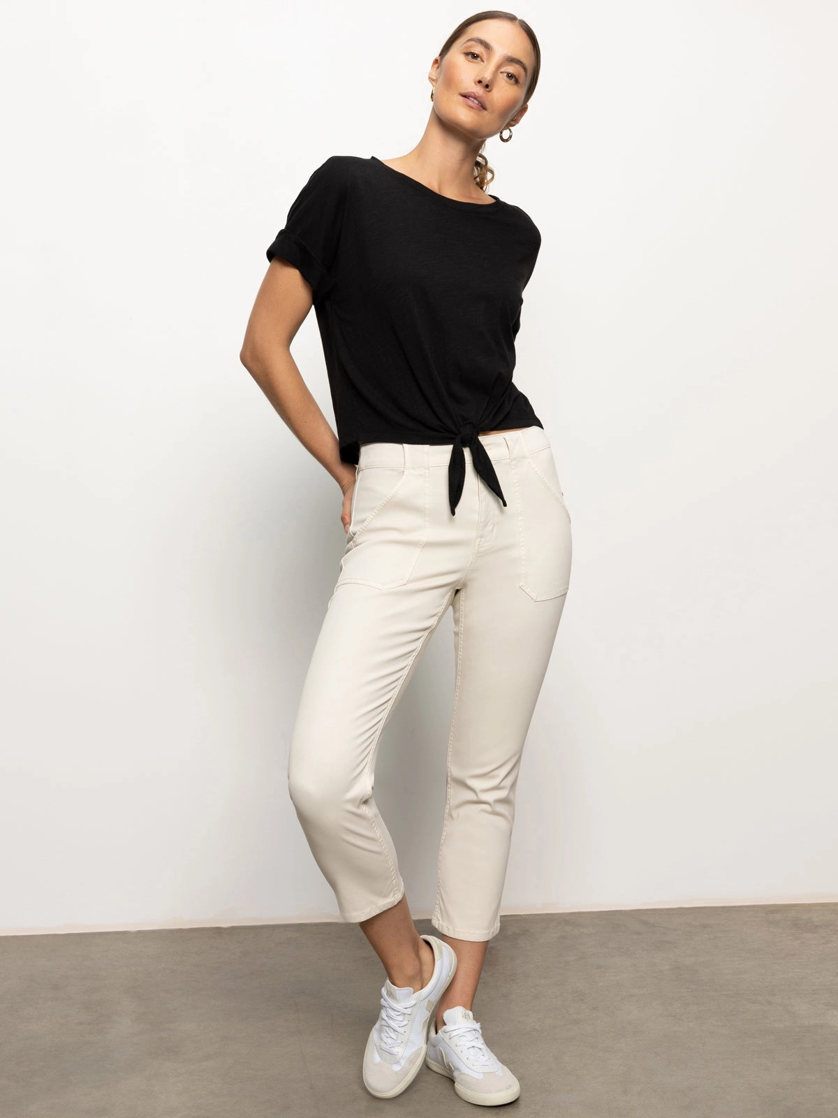 Sexy Sculpted Hayden Standard Rise Straight Crop Pants Light Oat