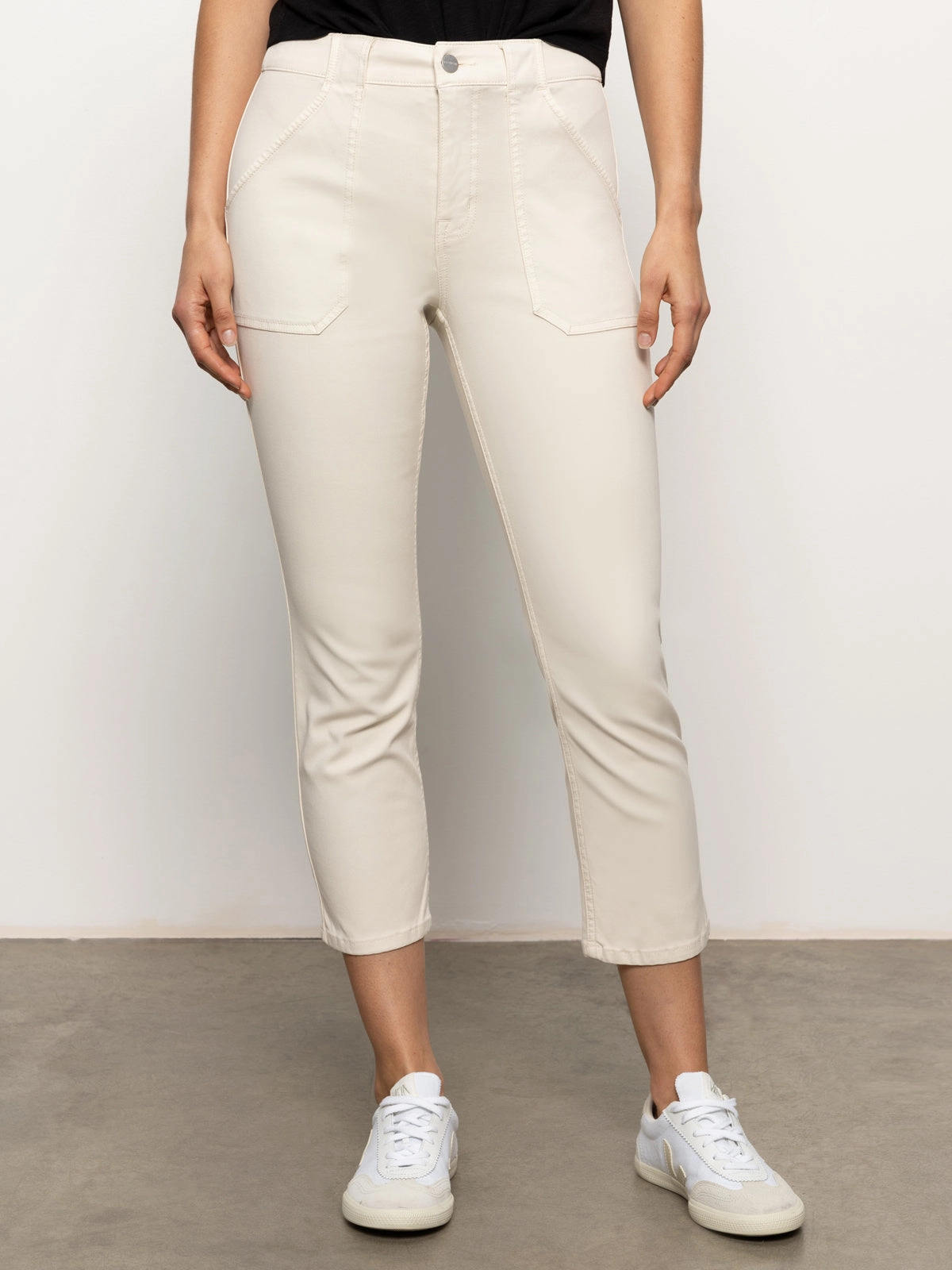 Cozy Comfort Cozy Warmth Sculpted Hayden Standard Rise Straight Crop Pants Light Oat