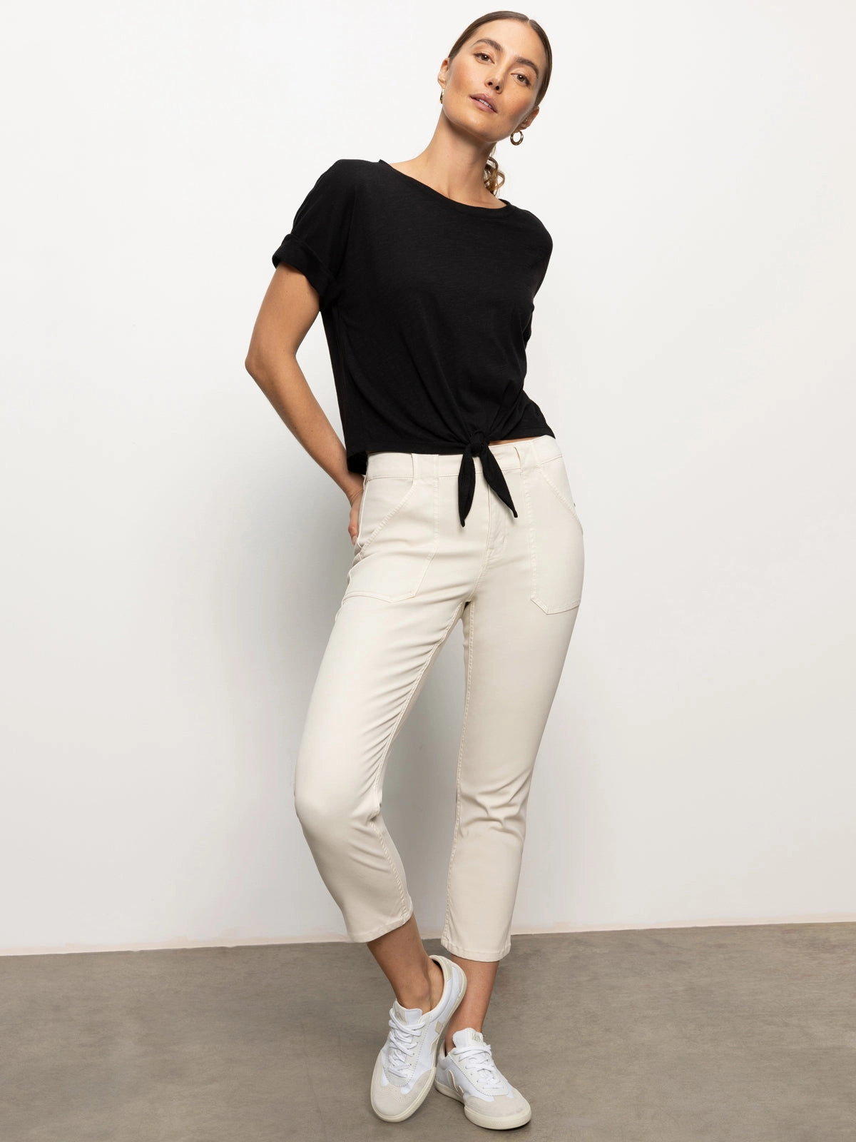 Sexy Sculpted Hayden Standard Rise Straight Crop Pants Light Oat