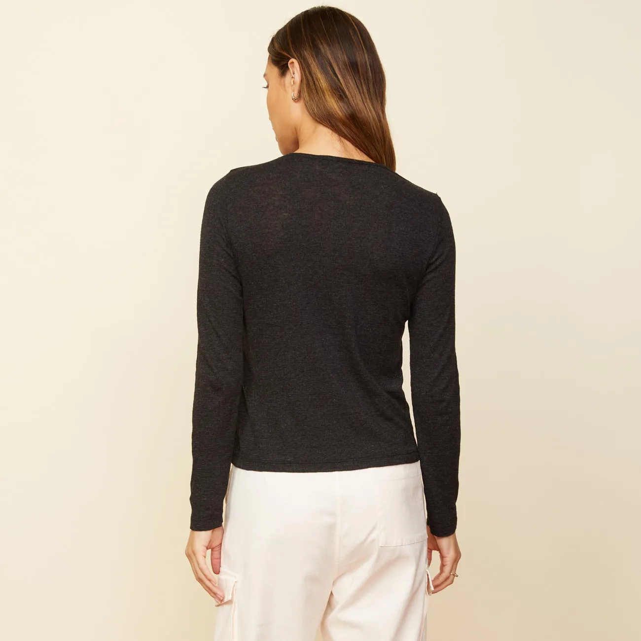 Sharp Elegance Asymmetric Long Sleeve Top
