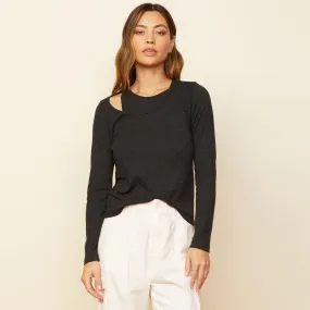 Sharp Daily Asymmetric Long Sleeve Top