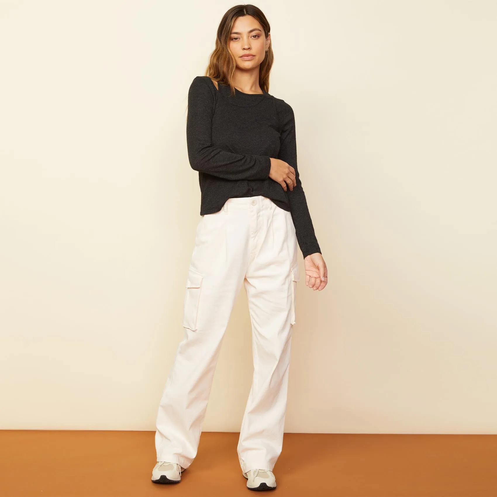 Sharp Elegance Asymmetric Long Sleeve Top