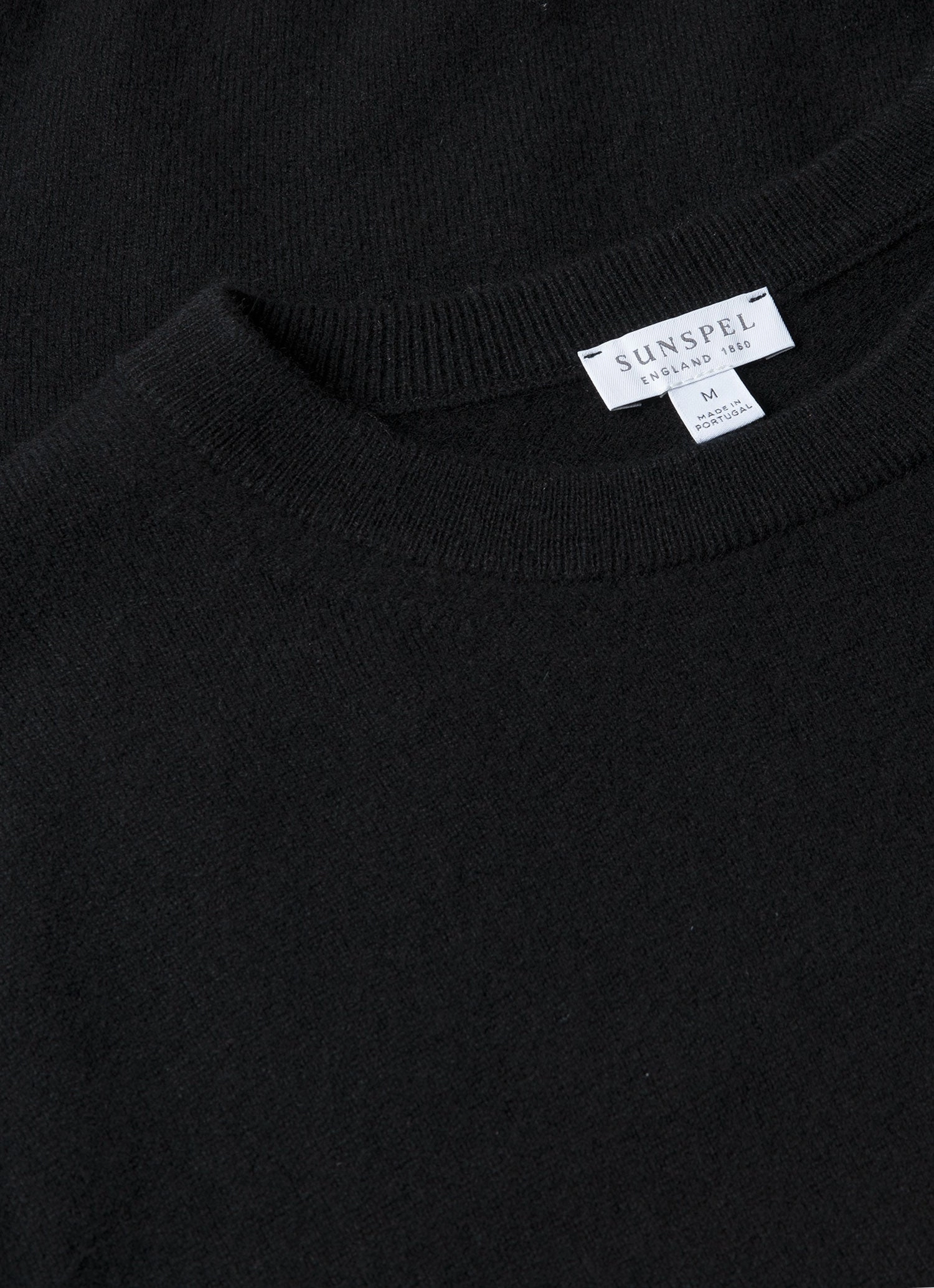 Sheep Wool Men's Cashmere Crew Neck Jumper in Black