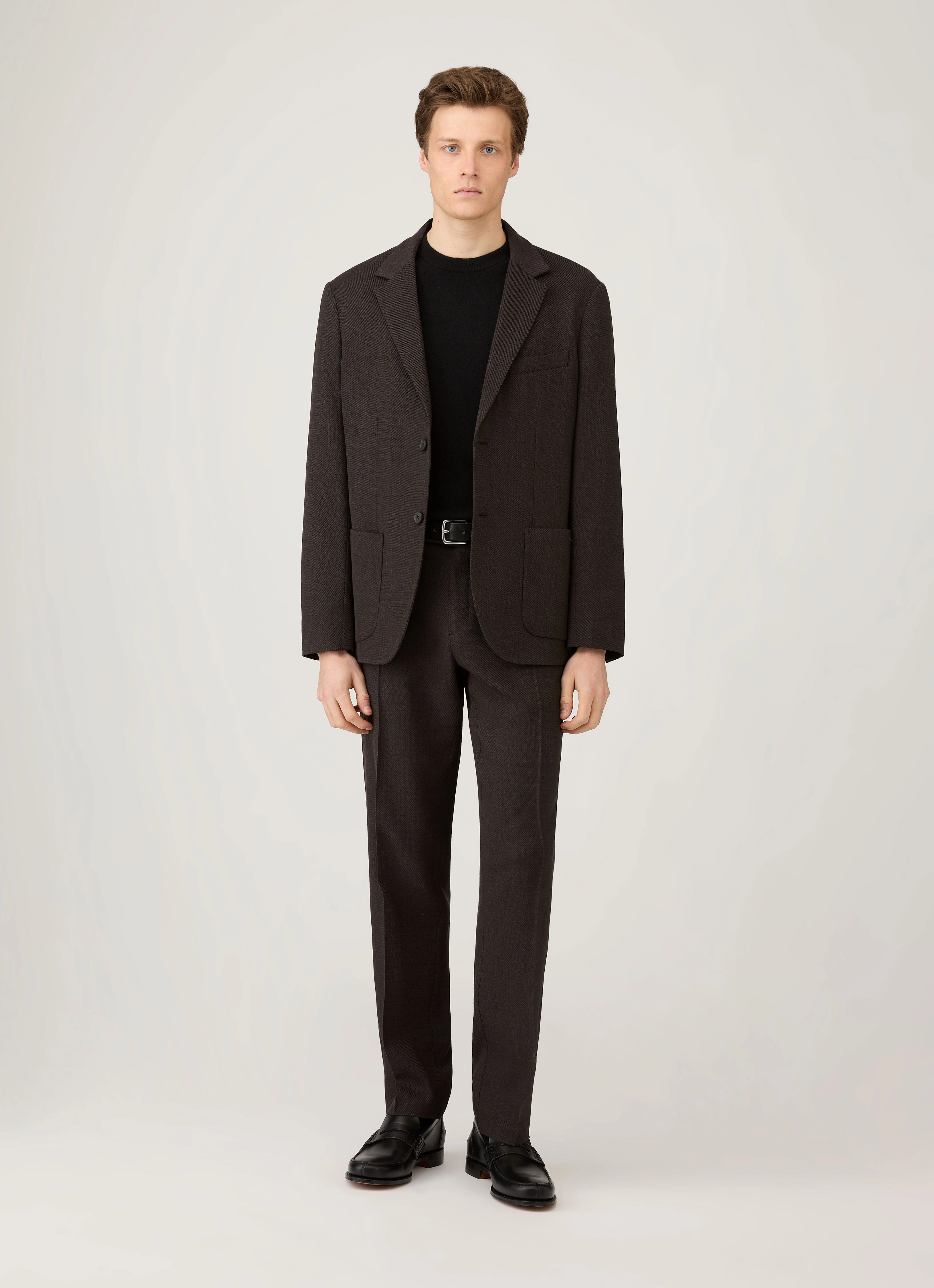 Sheep Wool Men's Cashmere Crew Neck Jumper in Black